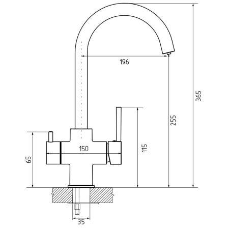 Смеситель для кухни с подключением фильтра GranFestGF-Z-5422, черный, артикул GF-Z-5422 черный