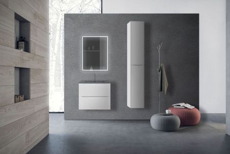 База под керамическую раковину Mia 600 подвесная, 2 выкатных ящика soft close, G.White, артикул VMC-2MC600GW