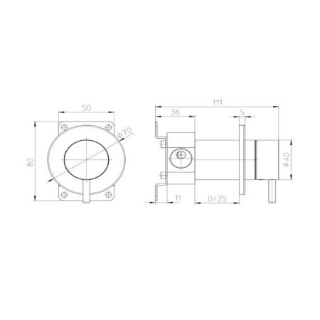 Bossini Nobu Наружная часть переключателя на 2 выхода , цвет Mat brushed S.S., артикул INZ223.075