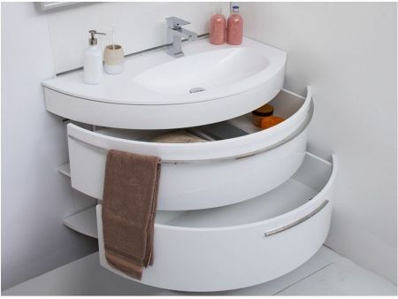 Тумба под раковину De Aqua Эскалада 100 R белый, подвесная с ручкой, артикул 186743