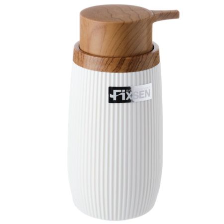 Дозатор жидкого мыла FIXSEN WHITE BOOM FX-412-1, белый/коричневый, артикул FX-412-1