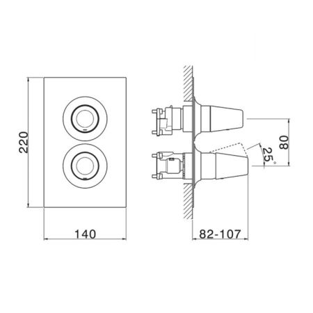 CISAL Vita Смеситель встраиваемый для душа на 3 выхода, цвет хром