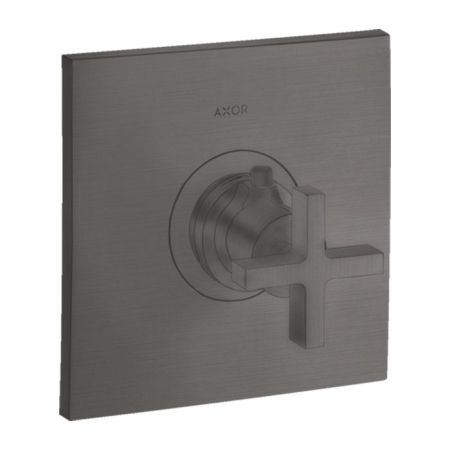 AX Citterio Встраиваемый термостат для душа, 1 потреб, (внешняя часть), цвет: шлифованный черный хром
