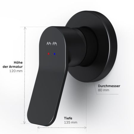 F85A65022 X-Joy, cмеситель д/душа монтируемый в стену, черный, шт.