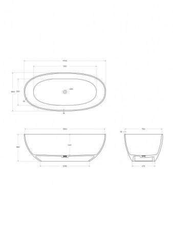 Ванна отдельностоящая 1700x800x560, White Milk, CEZARES CZR-RELAX-170-80-56-WM-PFB, артикул CZR-RELAX-170-80-56-WM-PFB