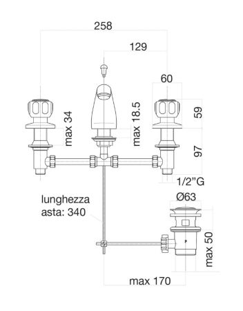 Смеситель для раковины Fiore ASTRO 14CR0116, хром, артикул 14CR0116