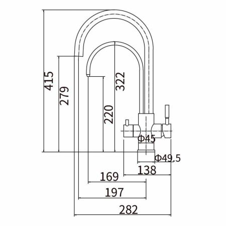 Смеситель для кухни FASHUN A54309-C, сатин, артикул A54309-C