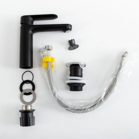 STYLUS-LS-IN Смеситель для раковины однорычажный с донным клапаном, сатин, артикул STYLUS-LS-IN