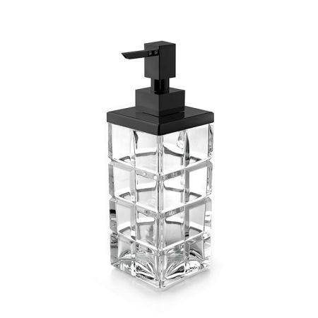 3SC Palace Дозатор для жидкого мыла,  настольный, цвет: прозрачный хрусталь/черный матовый