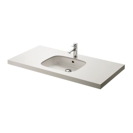 TOTO PUBLIC Раковина 540x460x167мм, встраиваемая снизу, без отв.под смеситель, с переливом, CeFiONtect, цвет:  белый, артикул LW765Y#XW