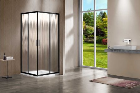 Душевые уголки Vincea Душевой уголок Garda VSS-1G900CHB, 900*900, черный матовый, стекло шиншилла ,, артикул VSS-1G900CHB