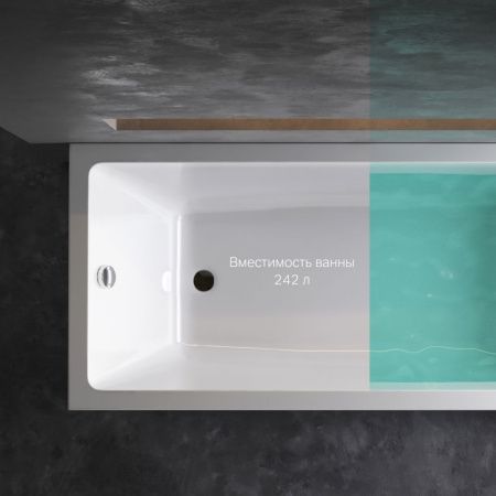 W93A-180-080W-A Gem, ванна акриловая 180x80 см W93A-180-080W-A Gem, ванна акриловая 180x80 см