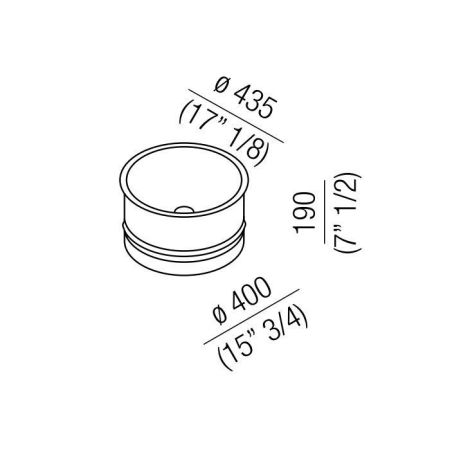 Agape Vieques Раковина накладная d43.5x19 см, круглая, без отв., цвет: белый