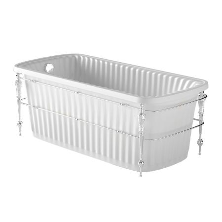 OLIVIA CONSOLE Ванна 174x83хH66 см. белая, панель белая, консоль, слив/перелив хром, артикул 24327