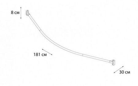 Карниз для ванной телескопический FIXSEN FX-25144, хром, артикул FX-25144