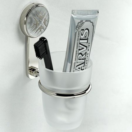 THG HIRONDELLES PLATINUM STAMPED Стакан стеклянный, подвесной, цвет Polished nickel