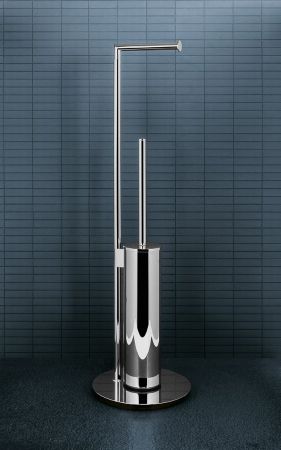 Colombo Mini Стойка напольная с держателем т/б, ерш H61,5cм D18cм , цвет: хром, артикул B4018.CR