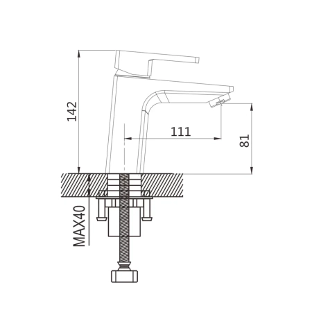Смеситель для раковины Shevanik S8201T, оружейная сталь, артикул S8201T
