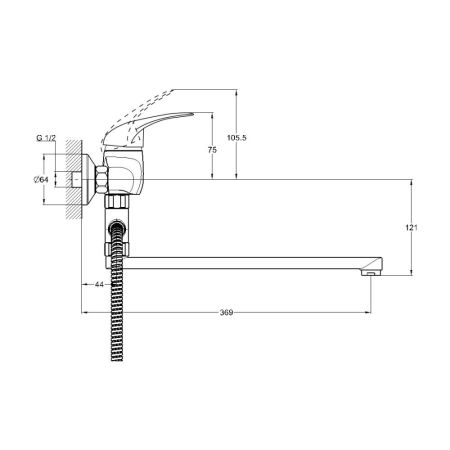 Смеситель для ванны G.Lauf KLO6-A048, хром
