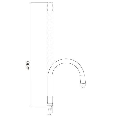 Гибкий излив для кухонного смесителя Savol S-CG12L, бежевый
