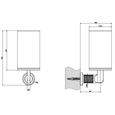 GESSI INCISO Стакан настенный, цвет: белый/золото, артикул 58507#246