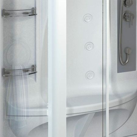 Душевая кабина Radomir Диана 3 140x108 1-05-1-0-0-0660 профиль Белый стекло прозрачное, артикул 1-05-1-0-0-0660