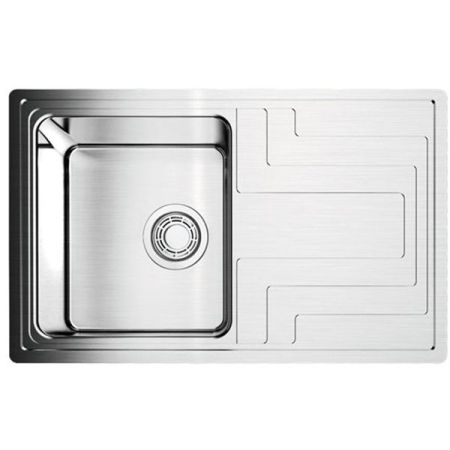 Мойка, OMOIKIRI, Mizu, с крылом, ширина, мм-780, глубина, мм-480, высота, мм-210, тип установки-встраиваемый, отверстия для смесителя-отсутствуют, с переливом, сифон и донный клапан в комплекте, материал-нержавеющая сталь, крепления в комплекте, цвет-нерж, артикул 4973730