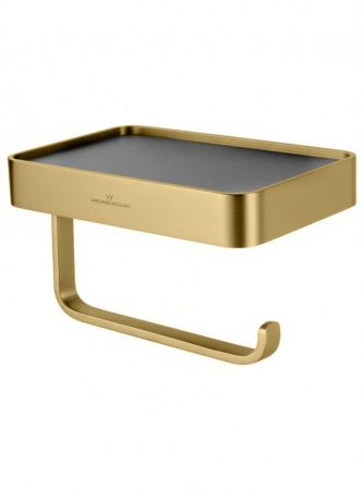 Держатель для туалетной бумаги с полкой WONZON & WOGHAND GRAFFITY, Брашированное золото (WW-9366-BG), артикул WW-9366-BG