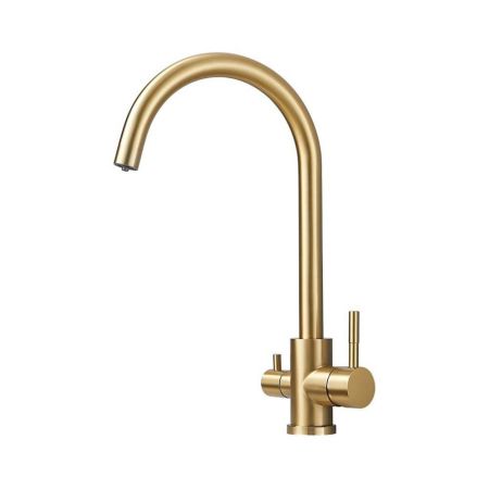 Смеситель для кухни с подключением фильтра воды Haiba HB43828-5, матовое золото