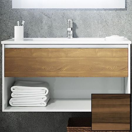 Тумба с раковиной SanVit Контур 80 kkont080 с фактурой под дерево подвесная Кедр