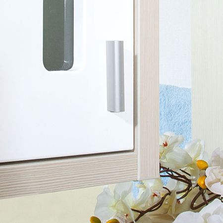 Зеркало со шкафом Бриклаер БАЛИ 90 см левое, светлая лиственница/белый, артикул 4627125412035