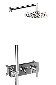 AQG Urban Flow, душевой комплект ER234 на 2-3 потребителя, с настенным кронштейном, цвет хром