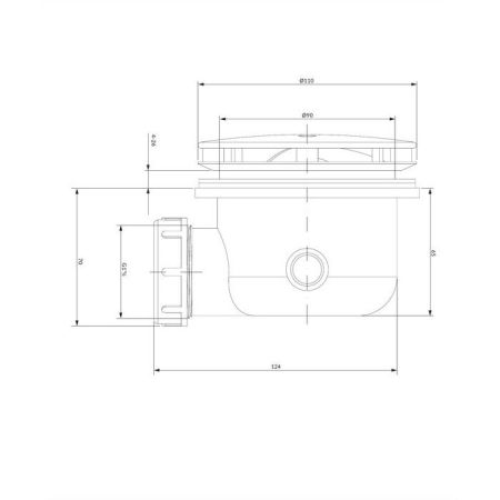 Сифон для душевого поддона OMNIRES CGS ST6590.43+ST45XBL (черный), артикул ST6590.43+ST45XBL