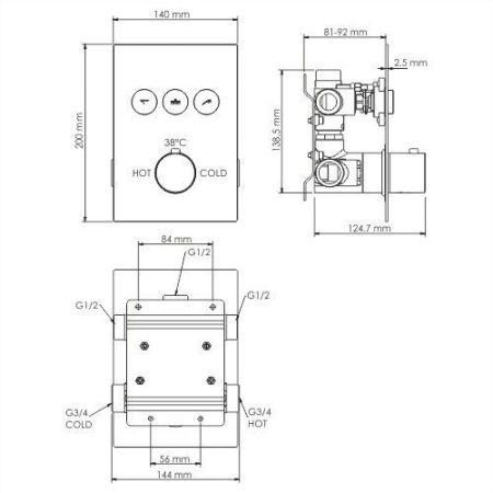 Neime 1944 Thermo Термостатический смеситель для ванны и душа