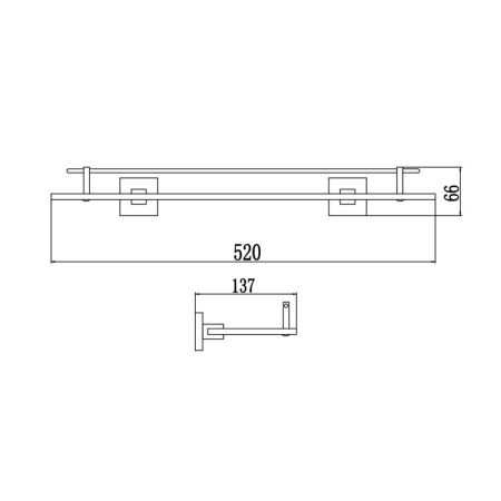 Полка стеклянная Savol S-06591H, черный, артикул S-06591H