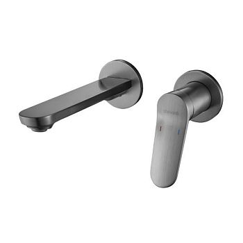 Смеситель для раковины встраиваемый Shevanik S4341T, оружейная сталь