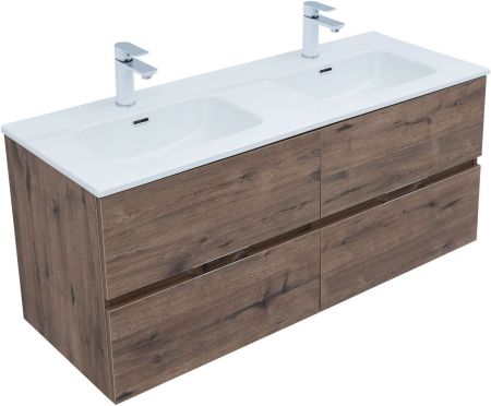 Тумба под раковину Aquanet Алвита New 60 2 ящика, дуб веллингтон табак, артикул 00334184