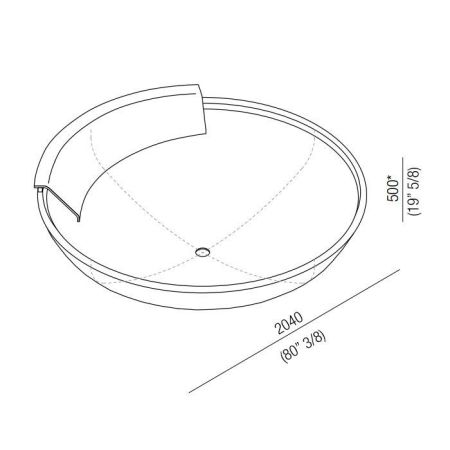 Agape Ufo Ванна отдельностоящая d204x50 см, круглая, 1 спинка, цвет: нерж. сталь, артикул AVAS0906A