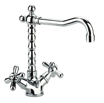 Fiore Margot Sky, двухвентильный смеситель для раковины с донным клапаном, цвет хром - Swarovski