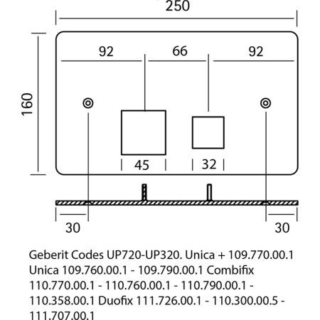 HUBER Lynox Клавиша двойного смыва, нержавеющая сталь