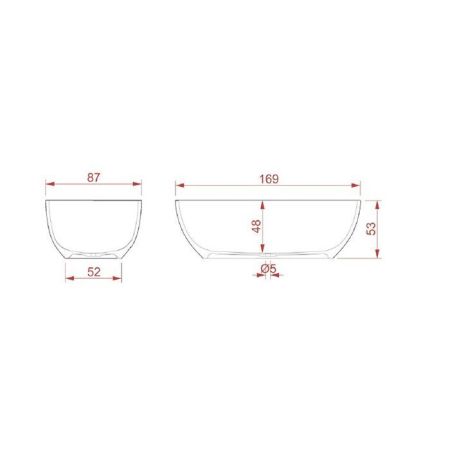Artceram FILE Ванна искусственного камня Livingtec 169х87х53 см, (с сифоном ACA062), цвет белый матовый