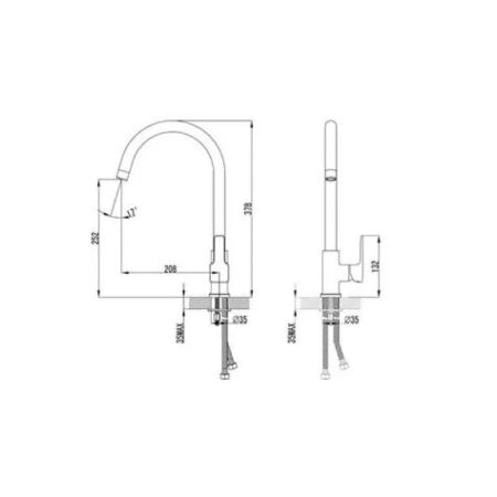 Смеситель для кухни D-Lin D155368, хром, артикул D155368