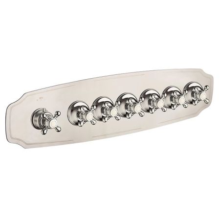 Carimali COLONIAL  Внешняя часть горизонтальная для термостатического смесителя с 6-ю независимыми выходами, цвет хром, артикул 21064EST/O-CR