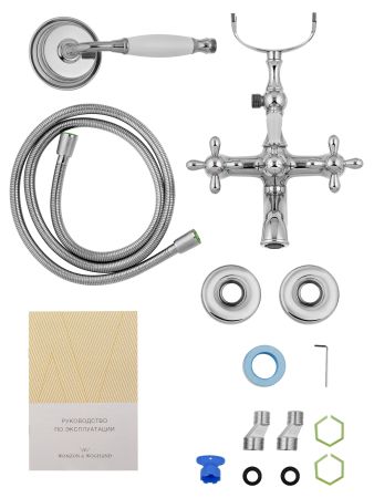 Смеситель для ванны с душем WONZON & WOGHAND RETRO, Хром (WW-88639020-CR)