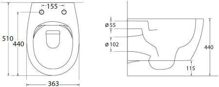Чаша подвесного унитаза Allen Brau Fantasy 4.11004.AN антрацит, артикул 4.11004.AN