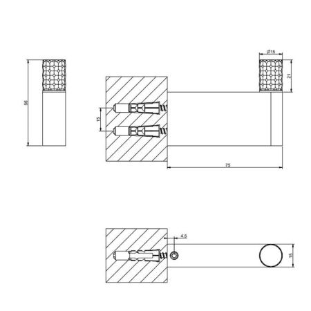 GESSI HABITO INTRECCIO Крючок, цвет хром, артикул 70123#031