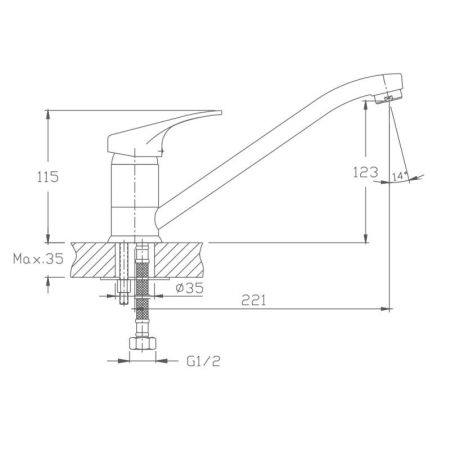 Смеситель для кухни Haiba HB4813, хром, артикул HB4813