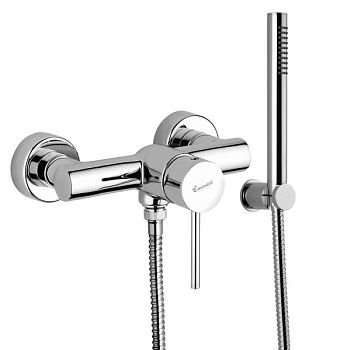 Emmevi Piper, однорычажный смеситель для душа с набором для душа, цвет черный матовый