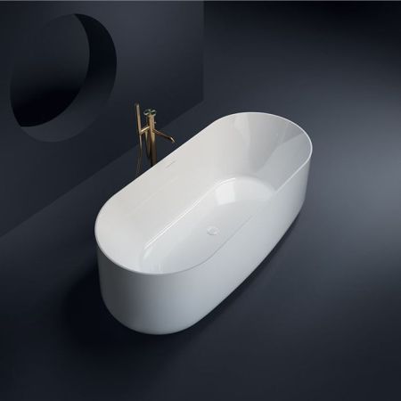 GRUPPO TREESSE CALIDA Ванна отдельностоящая акриловая 1550х800х550 мм.,c  переливом, объем 300л, сифон, цвет белый матовый