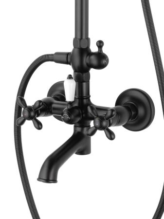 Душевая система WONZON & WOGHAND RETRO, Черный матовый (WW-88739020-MB), артикул WW-88739020-MB